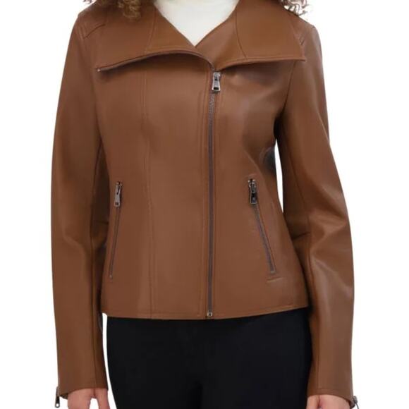 Kenneth Cole Jackets & Blazers - KENNETH COLE Women's Faux Leather Moto Jacket - Size XL - NWT